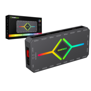 HUB GAMEMAX V4.0 CONTROLADOR ARGB PARA VENTILADOR4ES /4 PINES + CONTROL REMOTO / BLACK