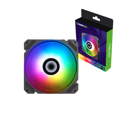 VENTILADOR PC GAMEMAX FN-12RAINBOW-C9 120MM ARGB RAINBOW EFECTO INFINITO 5V 3PIN (M/F) 3PIN+4PIN AURA SYNC