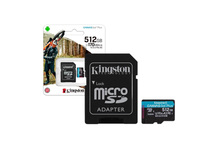 MICRO SD 512GB KINGSTON / CANVAS GO PLUS / 170 MBPS DE ESCRITURA / V30