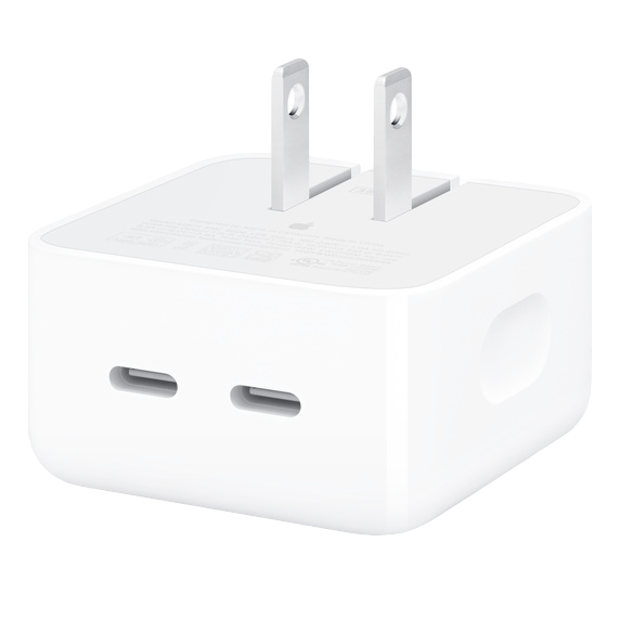 ADAPTADOR DE CORRIENTE IPHONE USB C DUAL 35W /WHITE - Imagen 2
