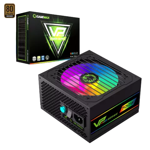 FUENTE DE PODER CERTIFICADA GAMEMAX 700WATTS GE-700 80+ BASIC FAN 12CM 100-240V