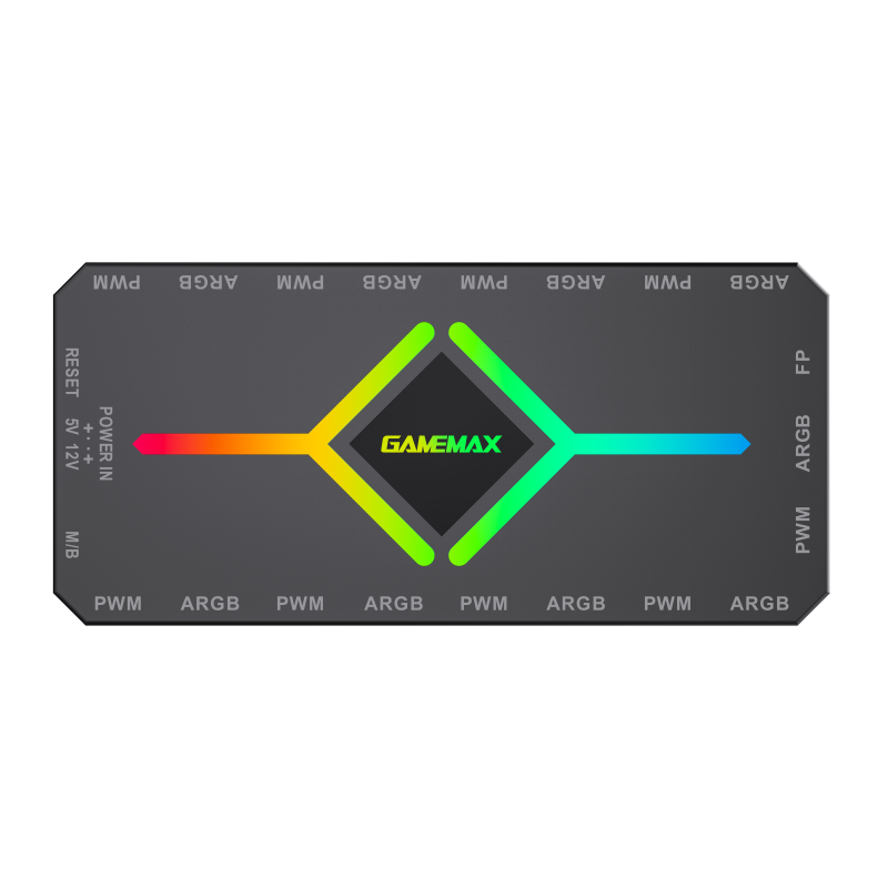 HUB GAMEMAX V4.0 CONTROLADOR ARGB PARA VENTILADOR4ES /4 PINES + CONTROL REMOTO / BLACK - Imagen 5
