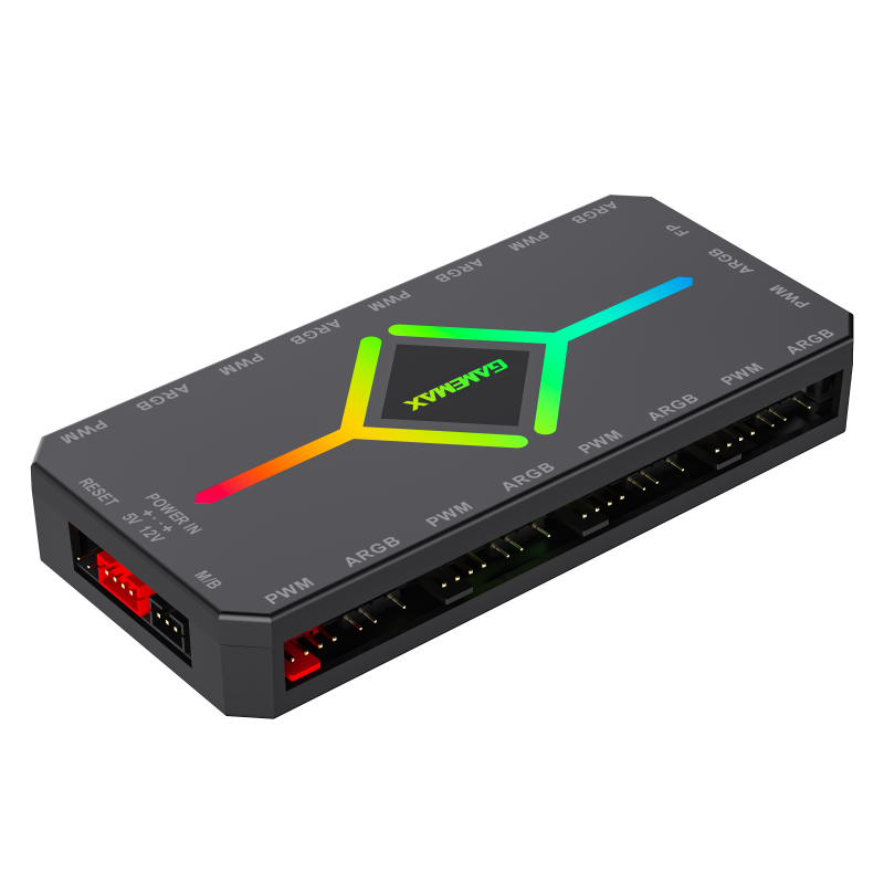 HUB GAMEMAX V4.0 CONTROLADOR ARGB PARA VENTILADOR4ES /4 PINES + CONTROL REMOTO / BLACK - Imagen 4