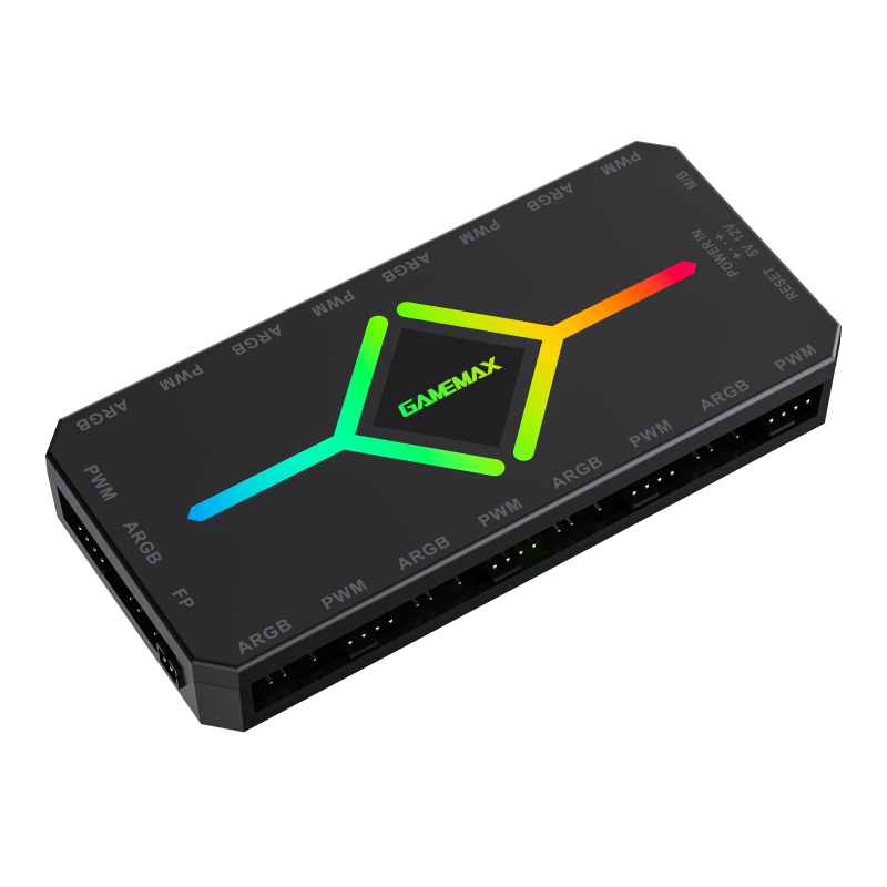 HUB GAMEMAX V4.0 CONTROLADOR ARGB PARA VENTILADOR4ES /4 PINES + CONTROL REMOTO / BLACK - Imagen 2