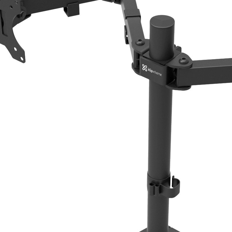 SOPORTE MONITOR KLIP XTREME PARA 13″ A 32″ / DOBLE BRAZO / BASE CONFIGURABLE CON TORNILLO EN C / KPM-310 / BLACK - Imagen 6