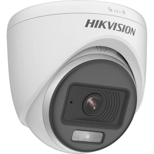CÁMARA DE SEGURIDAD HIKVISION DOMO 2MP PLASTICA COLORVU IP67 IMAGEN COLOR 24/7 CON AUDIO LUZ BLANCA 20MTS DS2CE70DF0T-PFS