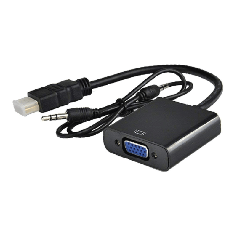 CABLE CONVERTIDOR HDMI MACHO A VGA HEMBRA 1080P HD ARGOM + CABLE AUXILIAR/ BLACK