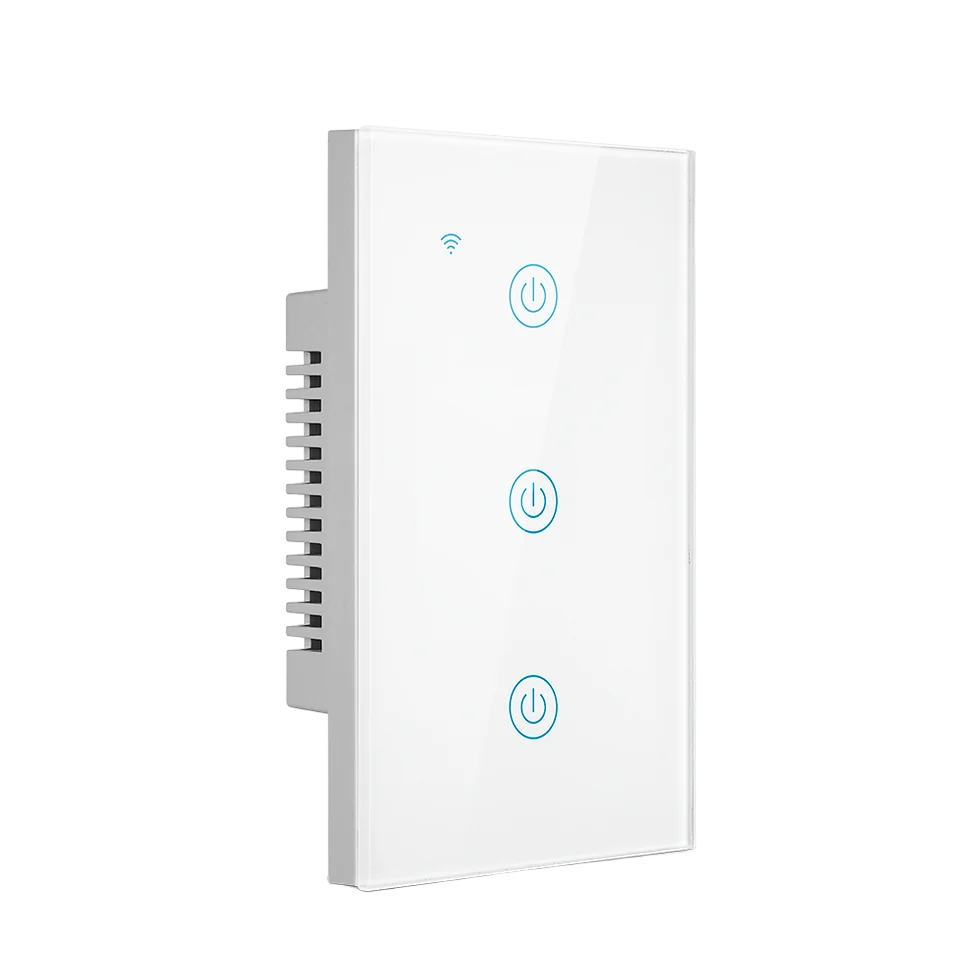 INTERRUPTOR TOUCH SMART WIFI G10-03 / 3 BOTONES – VIDRIO TEMPLADO / APP TUYA O SMART LIFE / COMPATIBLE CON ALEXA – GOOGLE / MEDIDA:118x72x39MM / WHITE