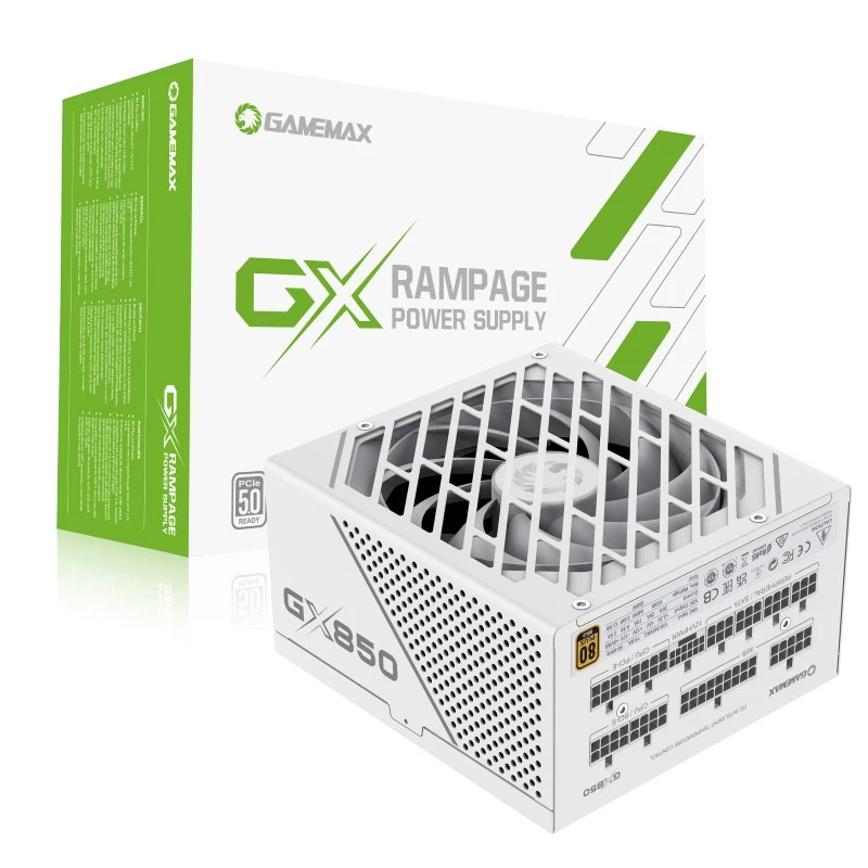FUENTE DE PODER GAMEMAX 850W / RAMPAGE POWER SUPPLY / 80 PLUS GOLD/ WHITE