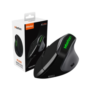 MOUSE ERGONOMICO VERTICAL MEETION/ MT-R390 / WIRELESS/ BLACK.