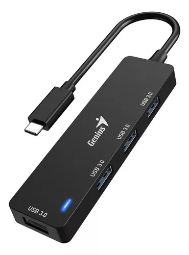 HUB GENIUS UH-400 USB TIPO C-A/ 4 PUERTOS USB A3.0/ BLACK - Imagen 2