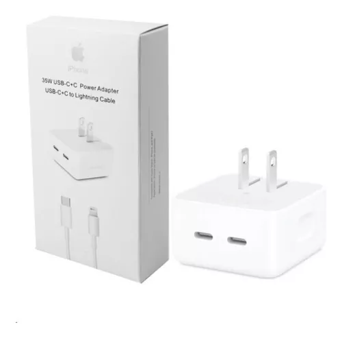 ADAPTADOR DE CORRIENTE/ APPLE CON CABLE LIGHTNING / DUAL USB-C / 35W