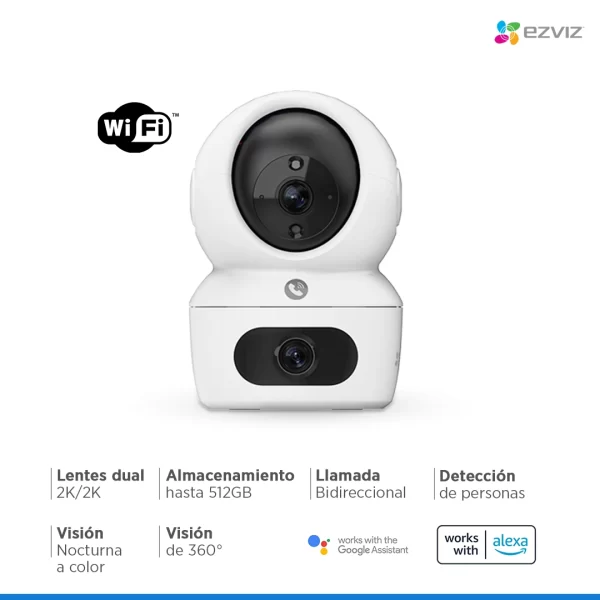 CAMARA DE SEGURIDAD EZVIZ H7C DUAL / 2K BOBLE LENTE / VISIÓN NOCTURNA COLOR
