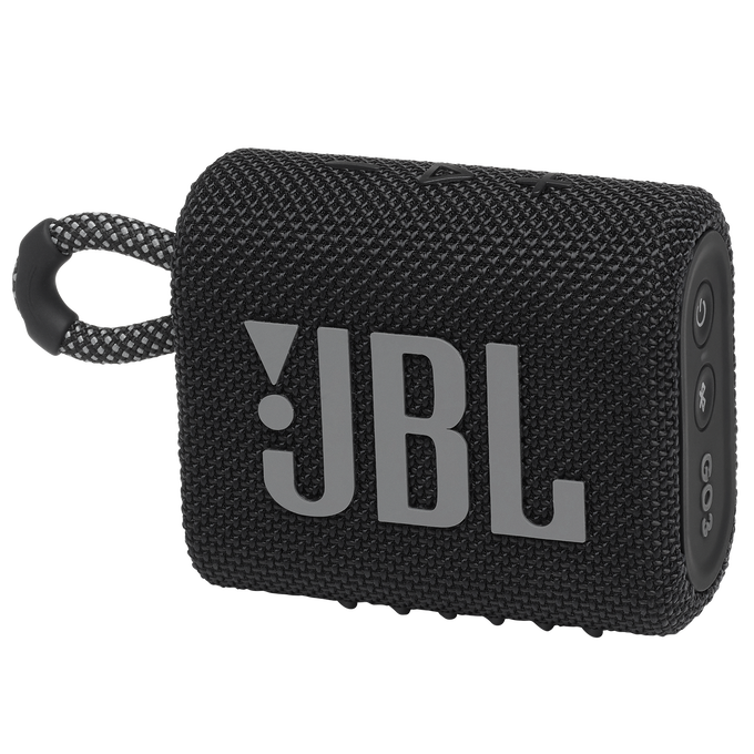 PARLANTE JBL GO3 / BLUETOOTH V5.1 / POTENCIA: 4.2W / DURACION: 5 HORAS / IP67 (agua-polvo) / BLACK