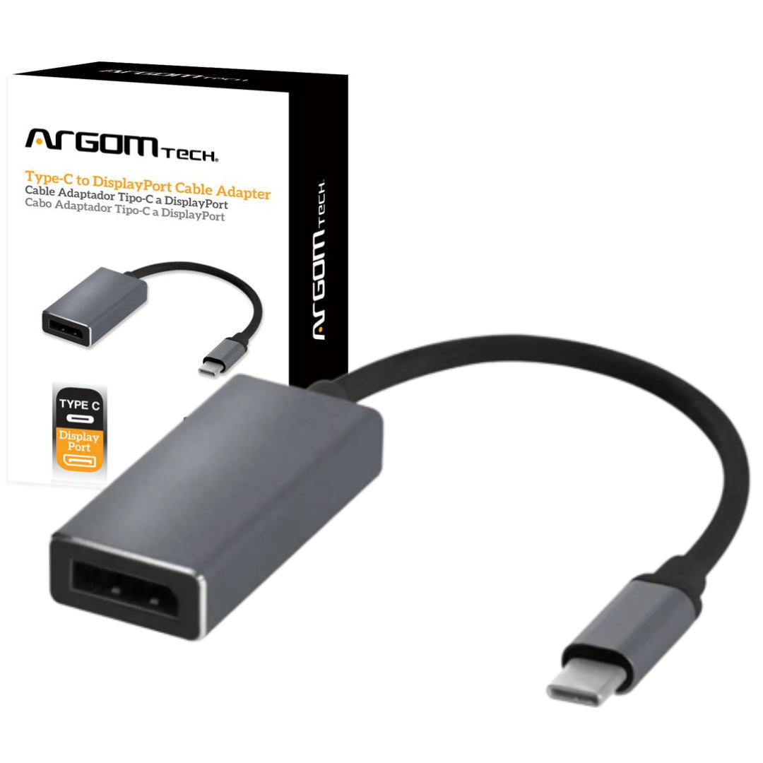 CABLE CONVERTIDOR USB-C MACHO A DISPLAYPORT HEMBRA 4K UHD ARGOM / BLACK