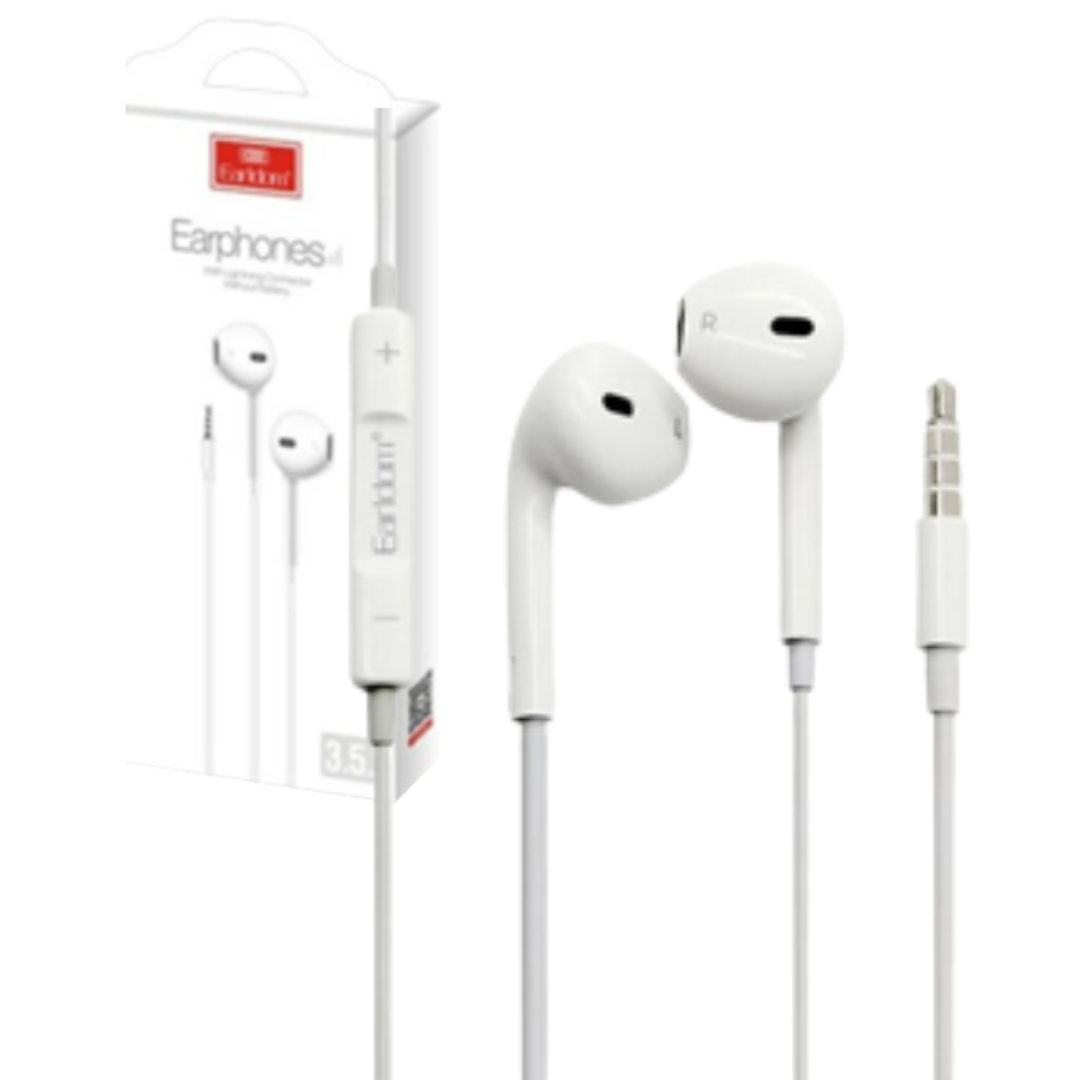 AUDIFONOS EARLDOM ALAMBRICO / JACK 3.5MM / MANOS LIBRES / ET-E18 / WHITE
