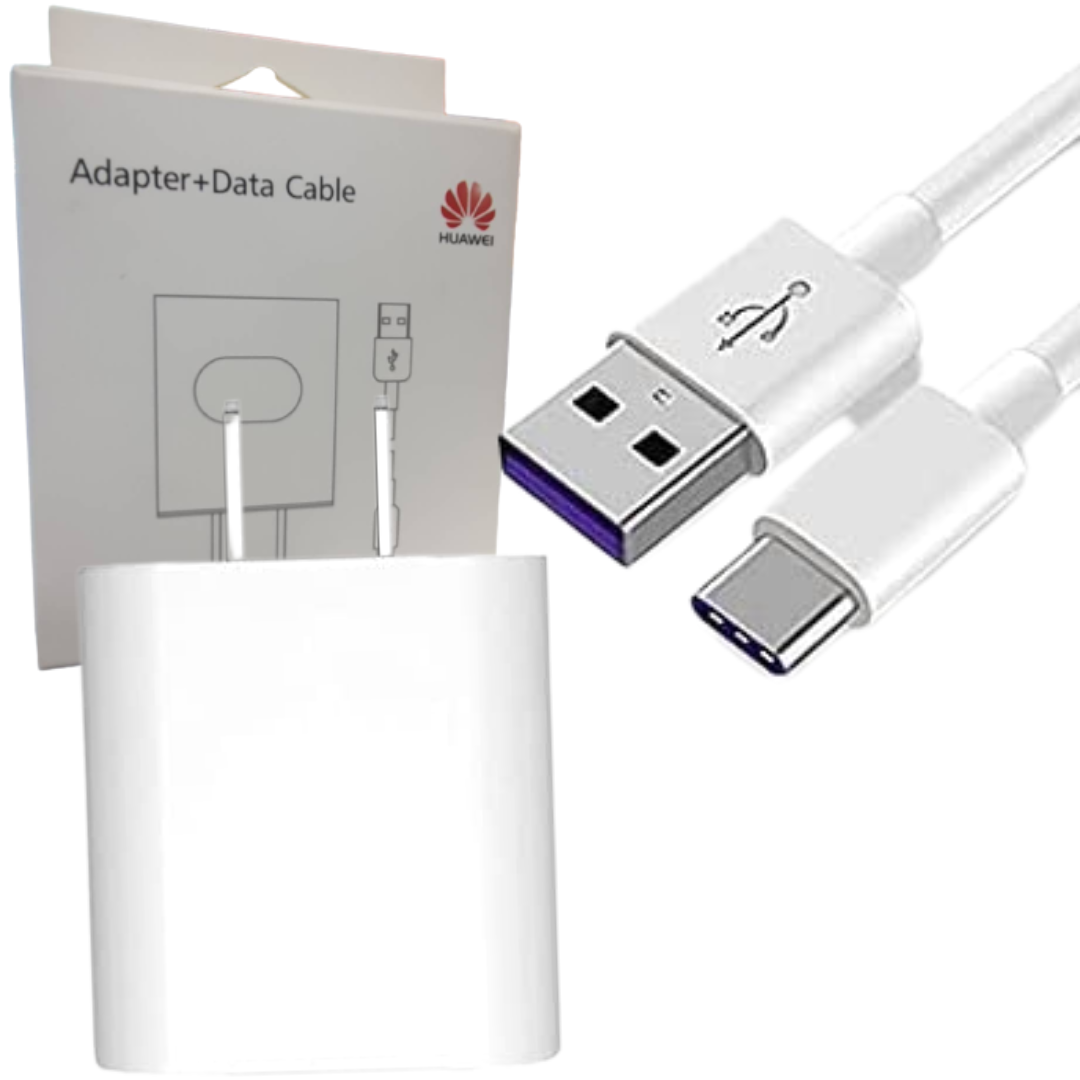 KIT HUAWEI CABLE USB-C 1M + ADAPTADOR DE CORRIENTE 5W / HW-CH-P20 / WHITE
