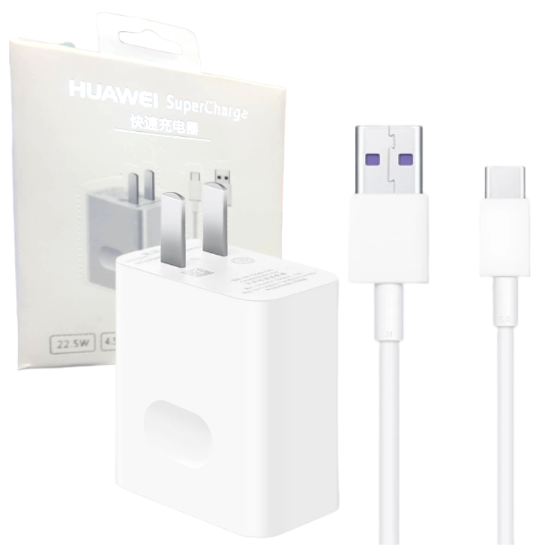 KIT HUAWEI CABLE USB-C 1M + ADAPTADOR DE CORRIENTE 22.5W / AP81 / WHITE
