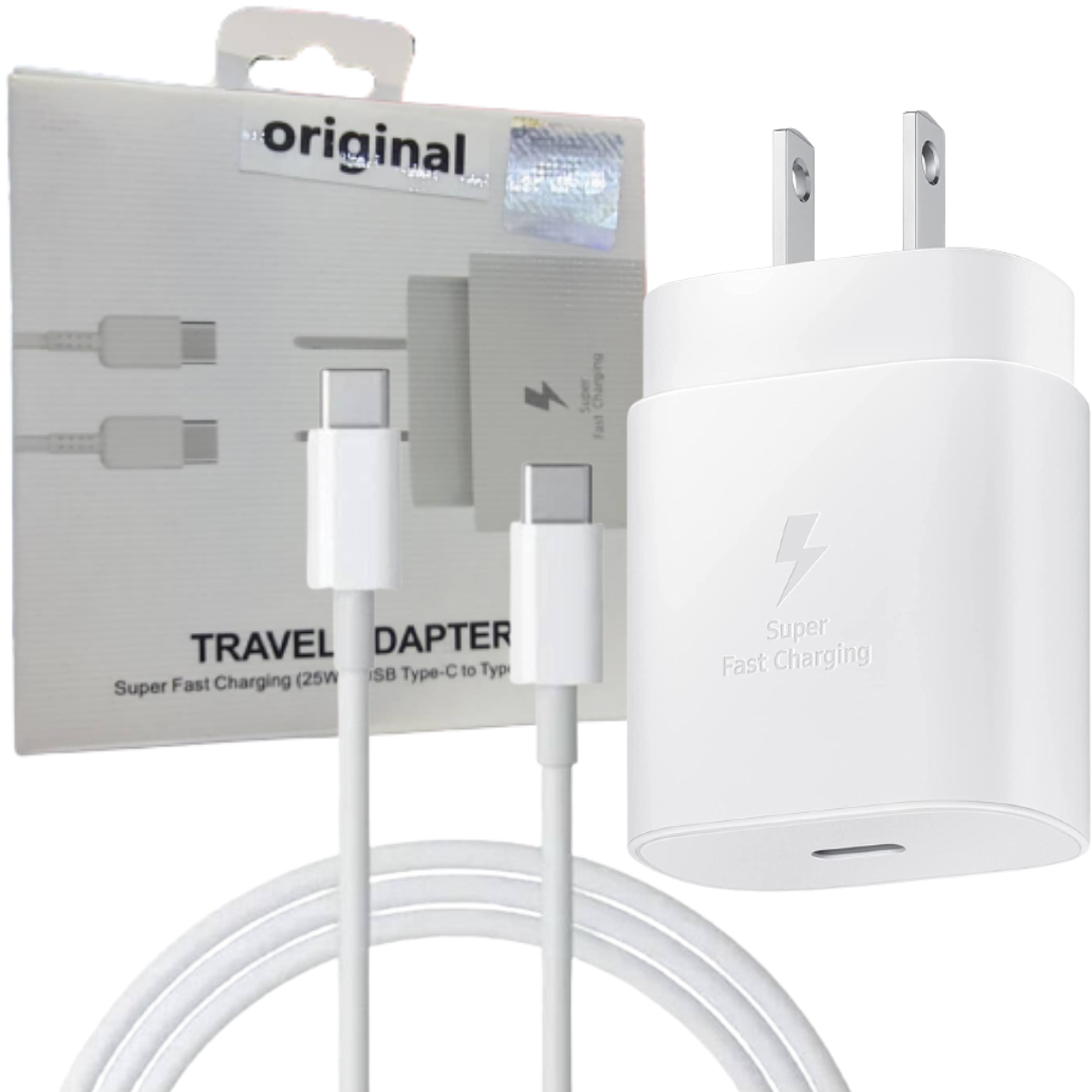 KIT SAMSUNG CABLE USB-C A USB-C + ADAPTADOR DE CORRIENTE / EP-TA800 / BLACK