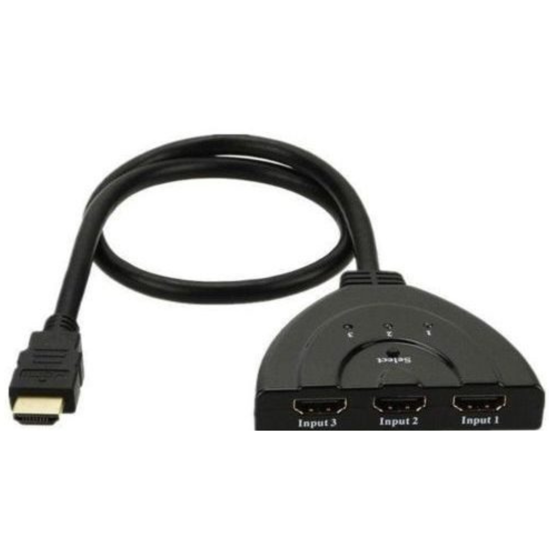 SWITCH/DIVISOR/CONMUTADOR/SELECTOR HDMI / TRES HDMI HEMBRA (IN) A UNO HDMI MACHO (OUT) 4K UHD / BLACK