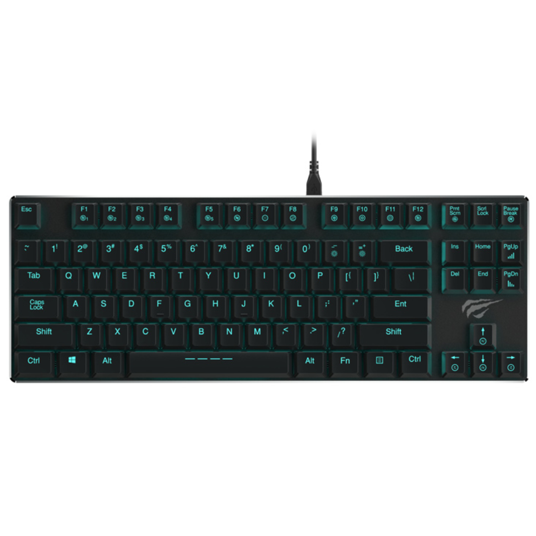 TECLADO HAVIT GAMING MECANICO ALAMBRICO / ESPAÑOL / TECLAS RETROILUMINADAS / SWITCH AZUL / HV-390L / BLACK