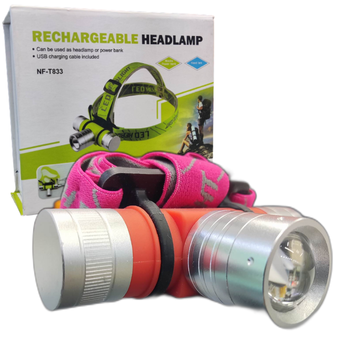 LINTERNA LED RECARGABLE CABEZA LED 300 LUMENS / NF-T833 / RED