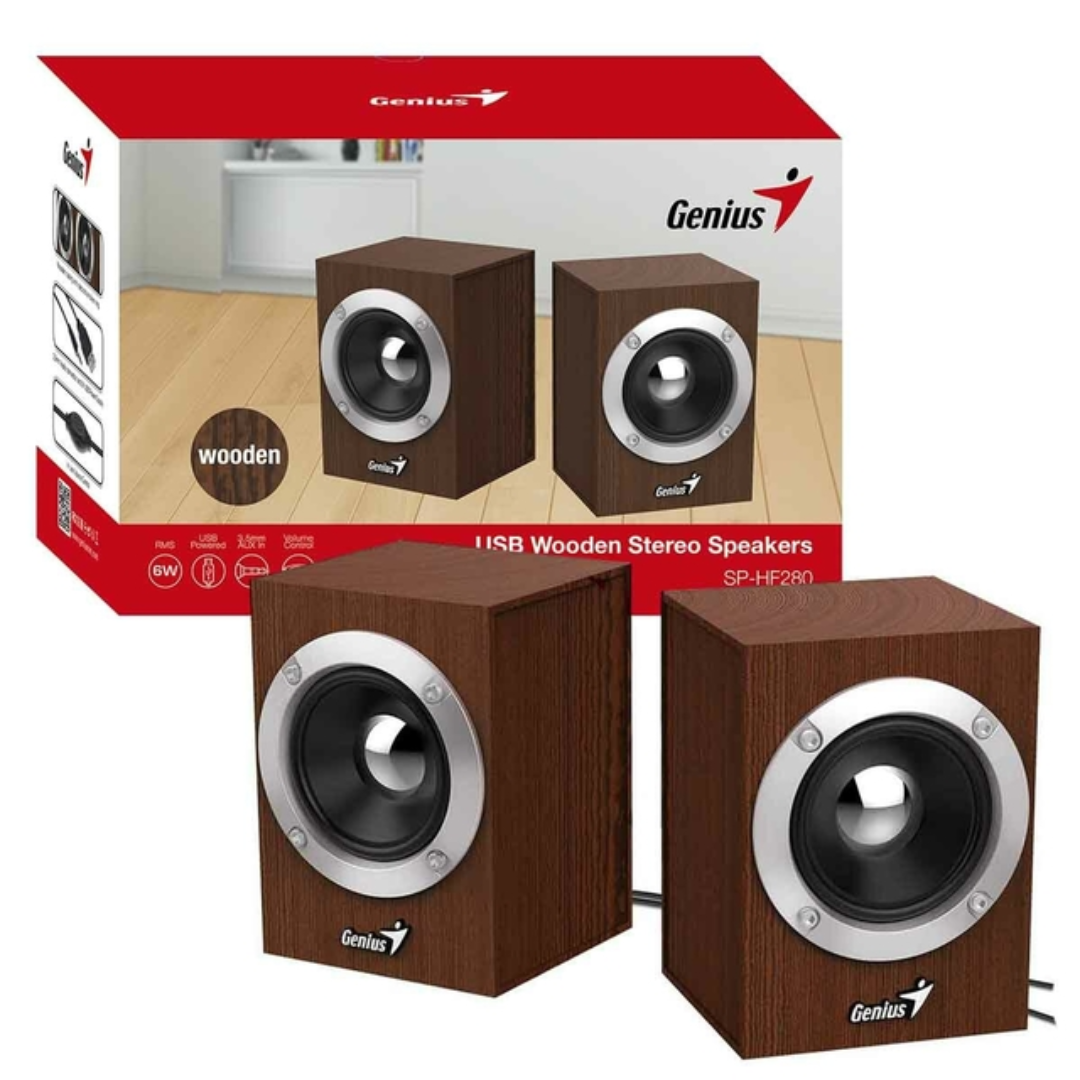 PARLANTES GENIUS ALAMBRICOS / POTENCIA 6W RMS / SP-HF280 / WOODEN