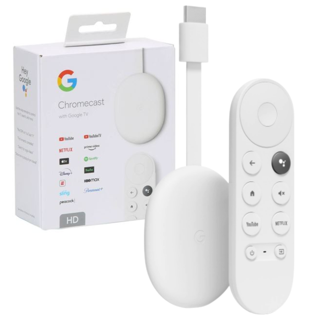 CHROMECAST CON GOOGLE TV CON CONTROL REMOTO POR GOOGLE ASSISTANT 4TA. GEN / HDMI / RESOLUCION 1080p / GA03131-US / WHITE