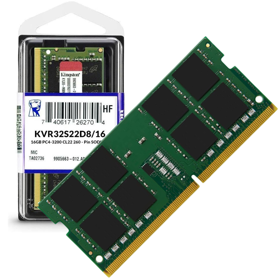 MEMORIA RAM LAPTOP KINGSTON / 16GB DDR4 – 3200MHz (PC4-25600) / 1.2V – CL22 / KVR32S22D8/16