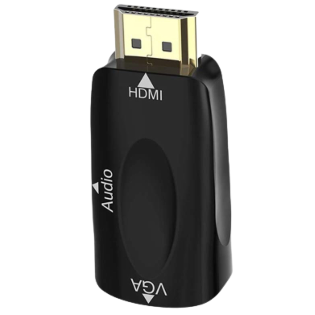 ADAPTADOR/CONVERTIDOR HDMI MACHO A VGA HEMBRA + AUDIO (JACK 3.5MM) / BLACK