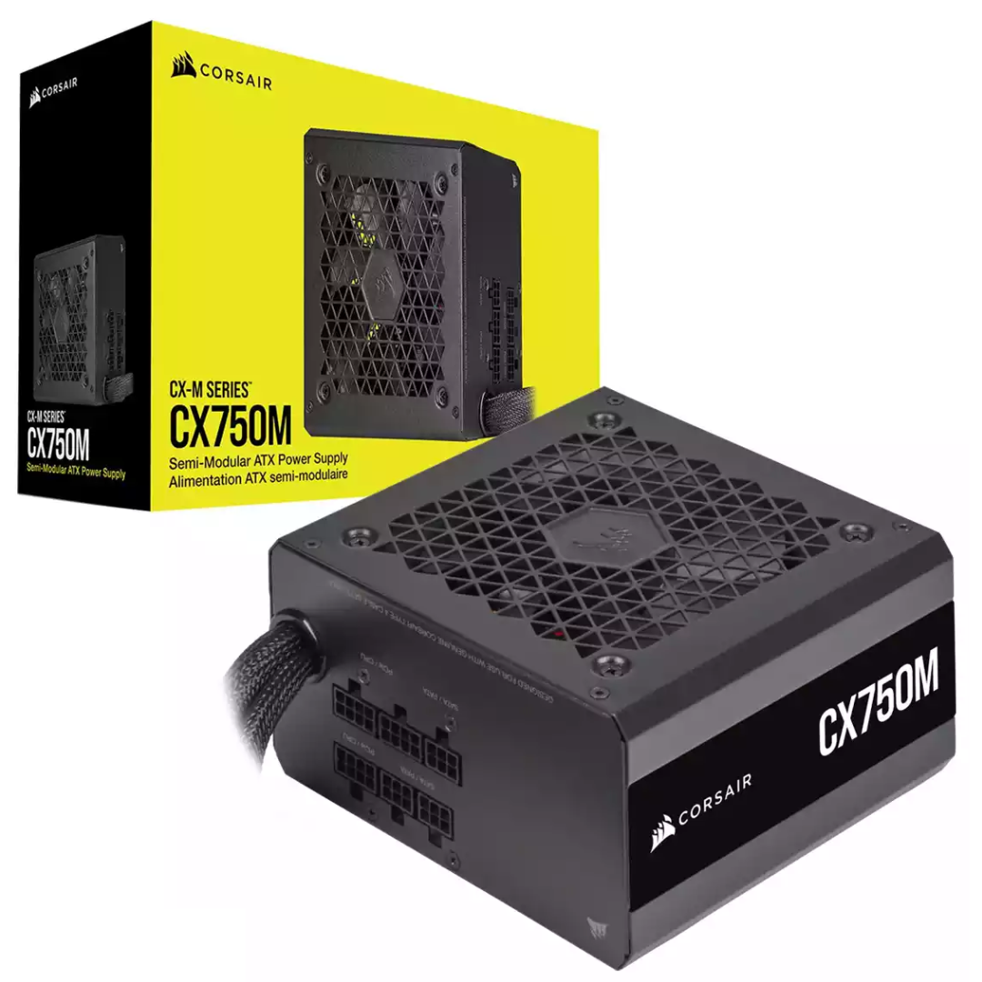 FUENTE DE PODER CORSAIR CX-750M / CERTIFICADO 80 PLUS BRONCE / BLACK