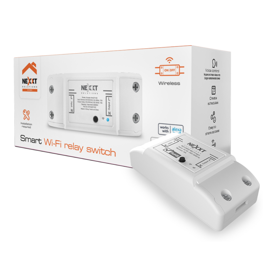 INTERRUPTOR DE RELÉ INTELIGENTE NEXXT SMART WIFI / CONTROL POR VOZ / NHE-R100 / WHITE