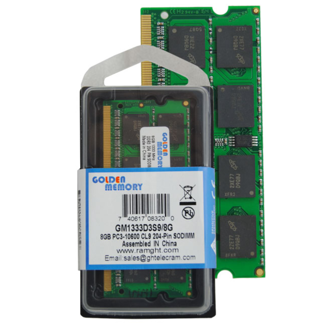 MEMORIA RAM LAPTOP GOLDEN / 8GB DDR3L – 1333MHZ (PC3L-10600) / 1.35V / GM1333D3S9