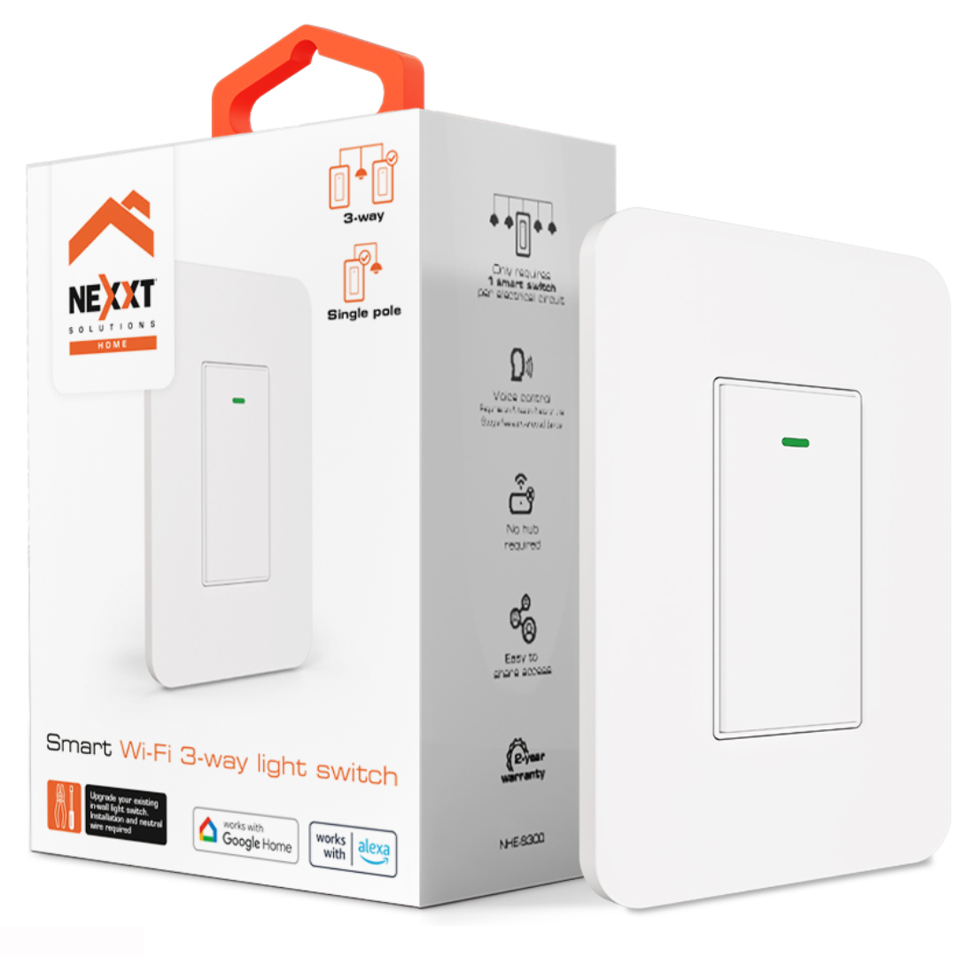 INTERRUPTOR DE 3 VIAS NEXXT SMART WIFI / CONTROL DE VOZ / NHE-S300 / WHITE