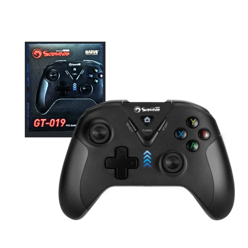Palanca de Juegos 3D MARVO GT-019 / Cableado tipo XBOX / 16 botones / Vibración dual / Interfaz USB / Compatible: PS3/ PC D-INPUT/X-INPU T/ Android