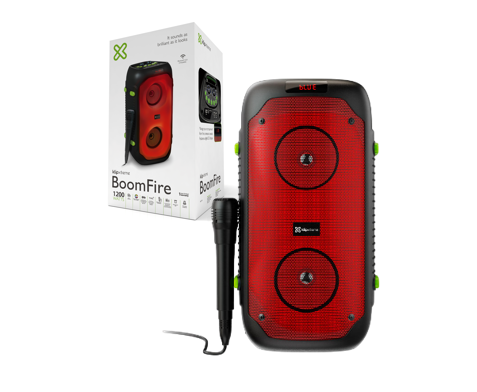 PARLANTE BLUETOOTH KLS-100 BOOMFIRE/ KLIP XTREME/ 1200 WATTS / 8 HORAS DE BATERIA / INCLUYE MICROFONO ALAMBRICO DE ALTA CALIDAD
