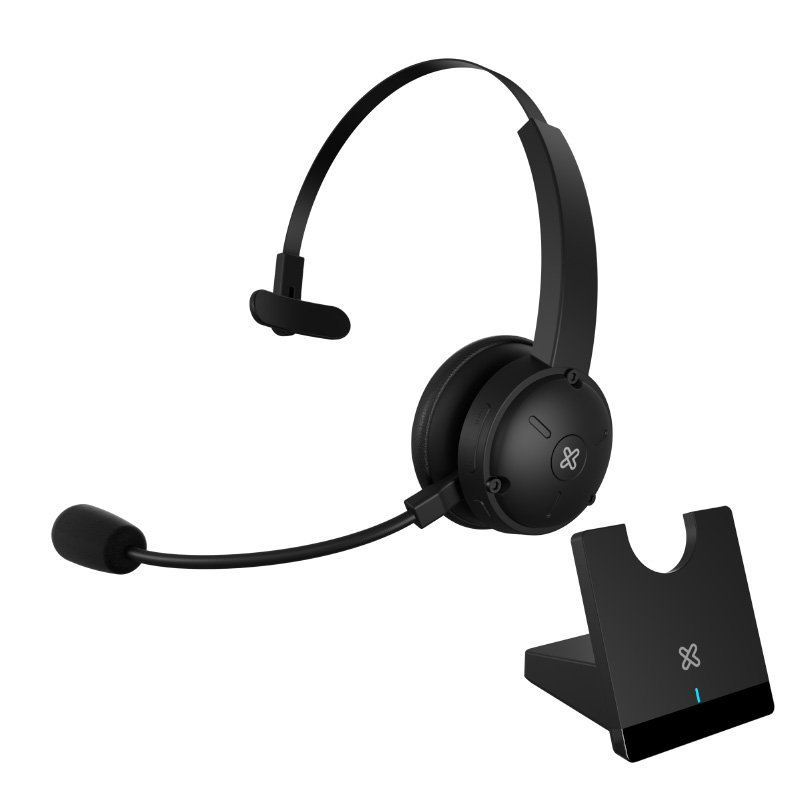 AUDIFONOS KLIP XTREME CRISTAL COM PRO CON MICROFONO EXTERNO MONOAURAL / WIRELESS – BLUETOOTH V5.0 / 40H BATERIA / CONECTOR USB / BLACK