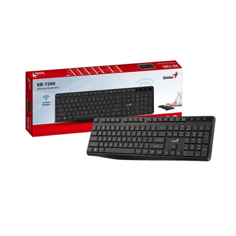 TECLADO GENIUS KB-7200 / WIRELESS 2.4G /ESPAÑOL/BLACK /PILA AAA