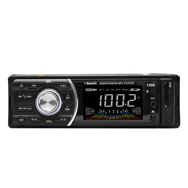RADIO AUTO DEH-1208 / BT / USB / SD / AUX C/REMOTO / DESPRENDE / BLACK