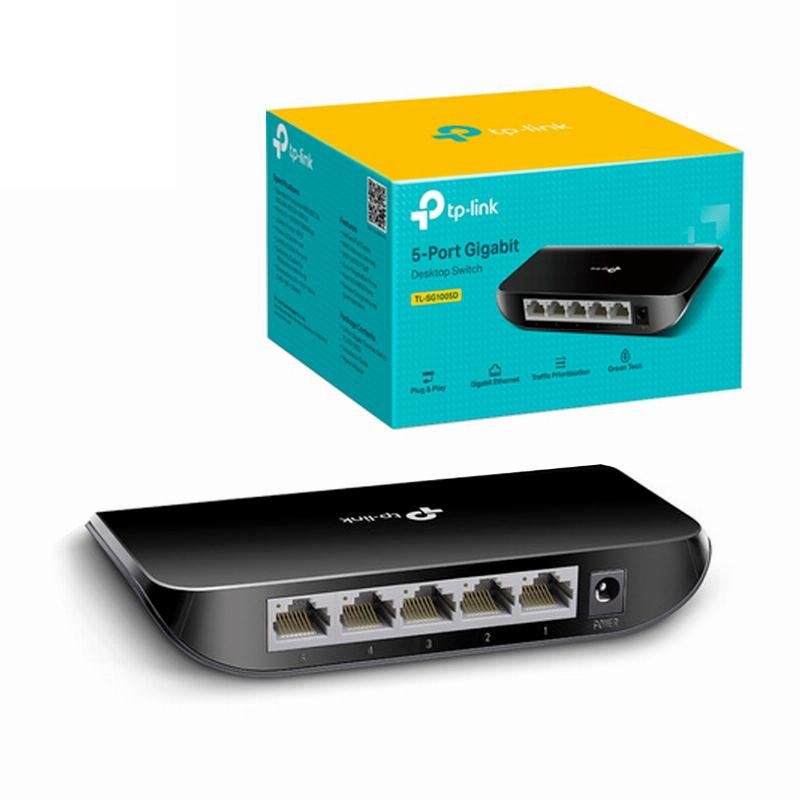 SWITCH DE RED TP-LINK / 5 PUERTOS GIGABIT / NO RACK / TL-SG1005D / BLACK