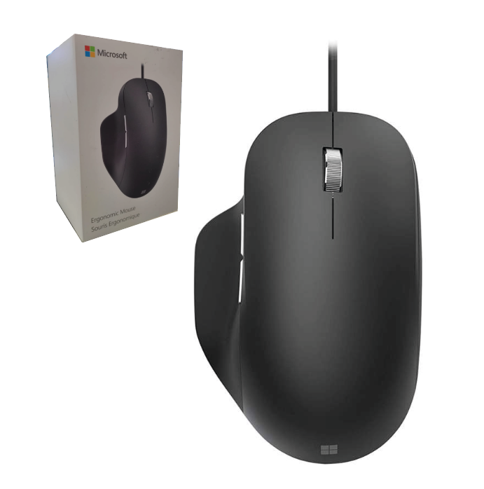 MOUSE MICROSOFT SOURIS 1923 ALAMBRICO / VERTICAL + ERGONOMICO / 1000DPI / 5 BOTONES / BLACK