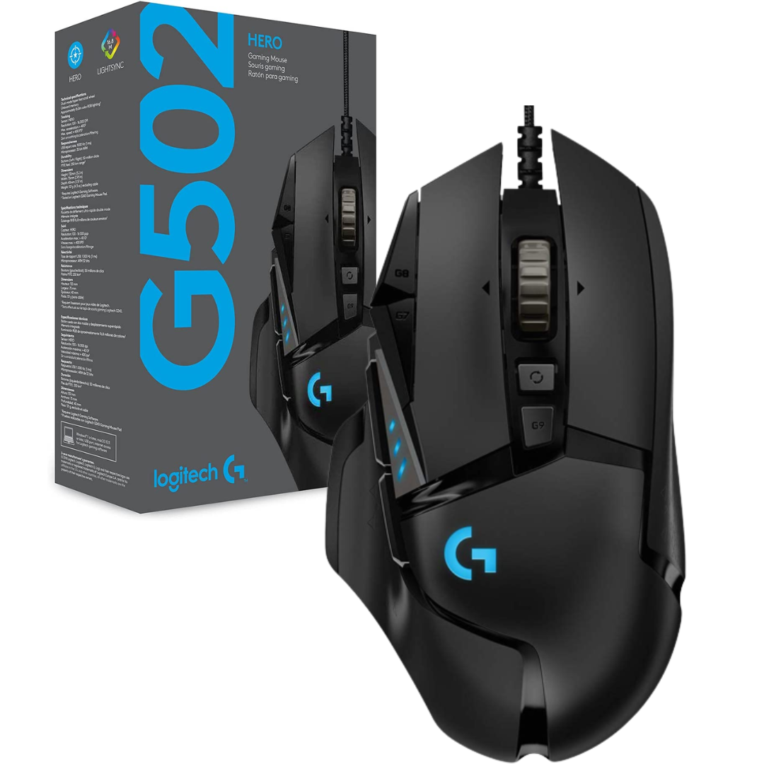 MOUSE GAMING LOGITECH G502 ALAMBRICO / 25.600DPI / 11 BOTONES PROGRAMABLES / BLACK