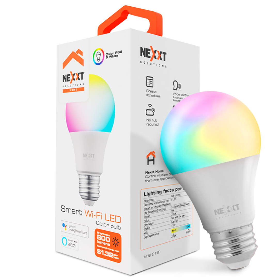 FOCOS NEXXT SMART WIFI / CONTROL DE VOZ / ILUMINACION LED RGB / NHB-C110 / PLASTICO