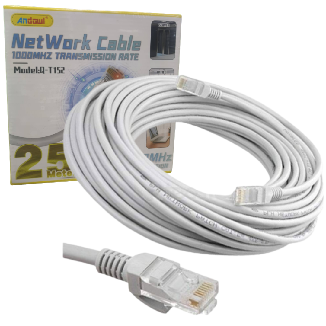 PATCH CORD/UTP/CABLE DE RED 25M CAT6E ANDOWL / Q-T152 / WHITE