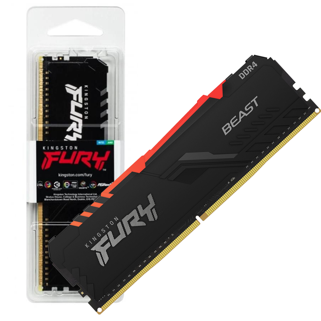 MEMORIA RAM PC KINGSTON FURY FAST RGB / 16GB DDR4 – 3200MHZ (PC4-25600) / 1.35V-CL16 / KF432C16BBA/16