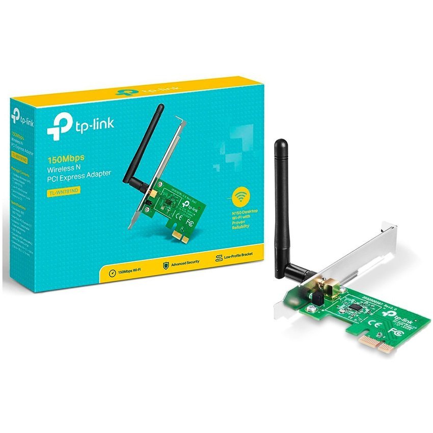 TARJETA DE RED INTERNA PCI-E TL-WN781ND – 150MBPS CON UNA ANTENA EXTERNA INALAMBRICA TP-LINK / BLACK