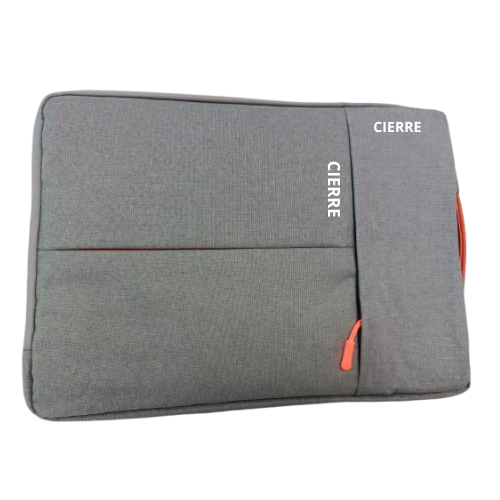 ESTUCHE LAPTOP DE 15.6 PULGADAS / DE CIERRE CON BOLSILLO LATERAL / GRIS