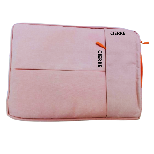 ESTUCHE LAPTOP DE 15.6 PULGADAS / DE CIERRE CON BOLSILLO LATERAL / ROSADO