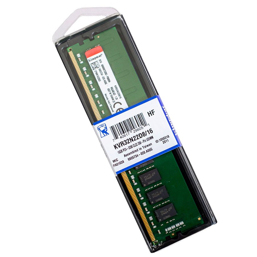 MEMORIA RAM PC 16GB DDR4 / 3200MHz / CL22 288 PIN DIMM / KINGSTON / KVR32N22S8/16