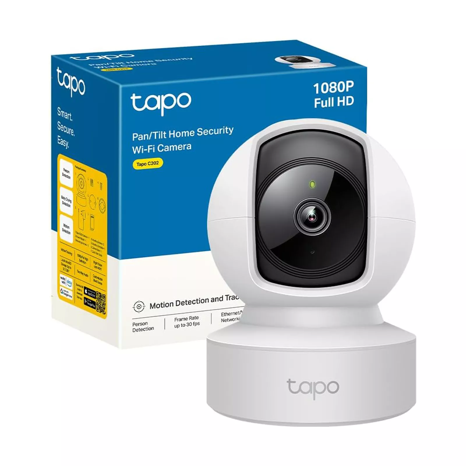 CAMARA DE SEGURIDAD PARA INTERIOR TAPO C202 / CONTROL DE VOZ / RESOLUCION FHD / WHITE
